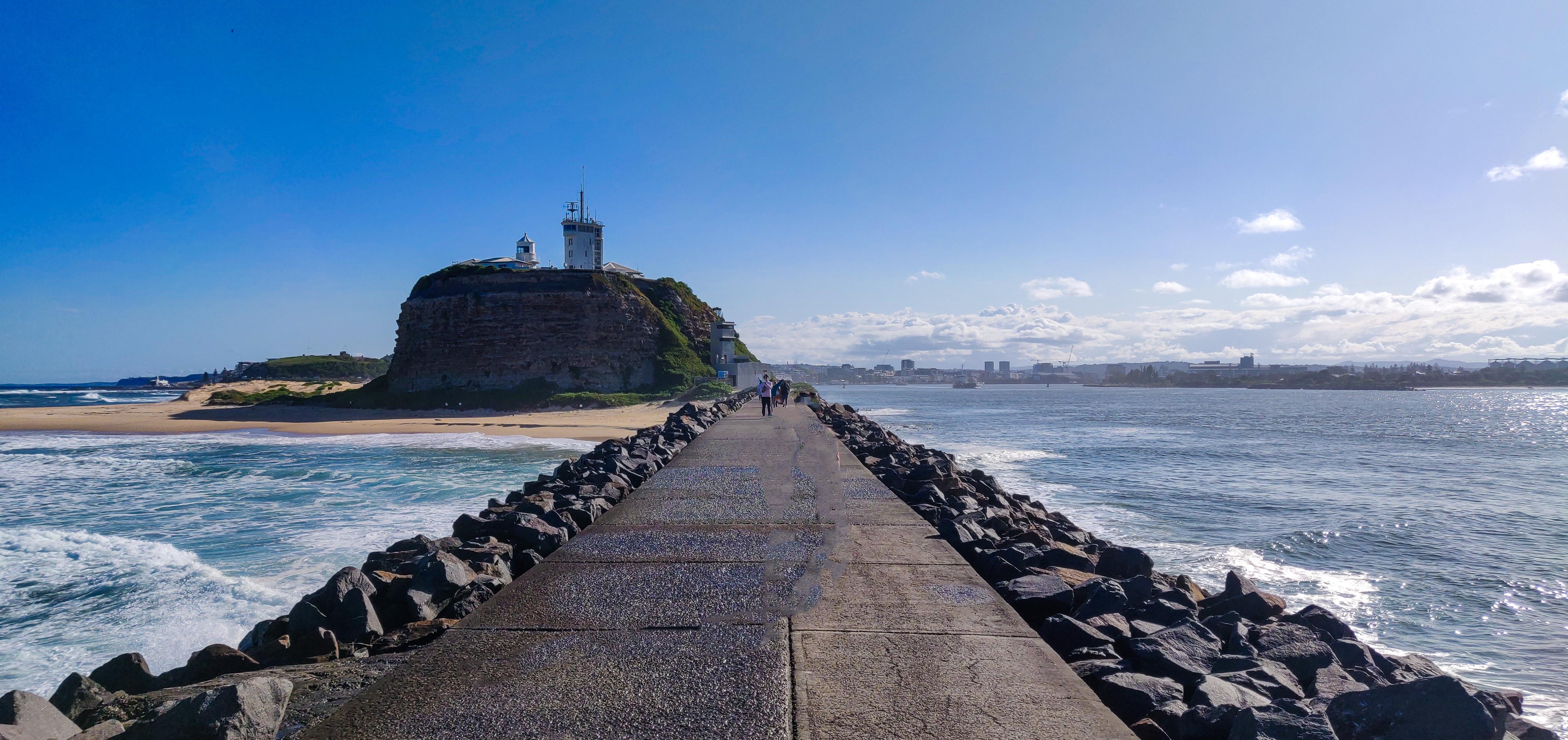 Walk along the Macquarie Pier to the Newcastle Breakwater