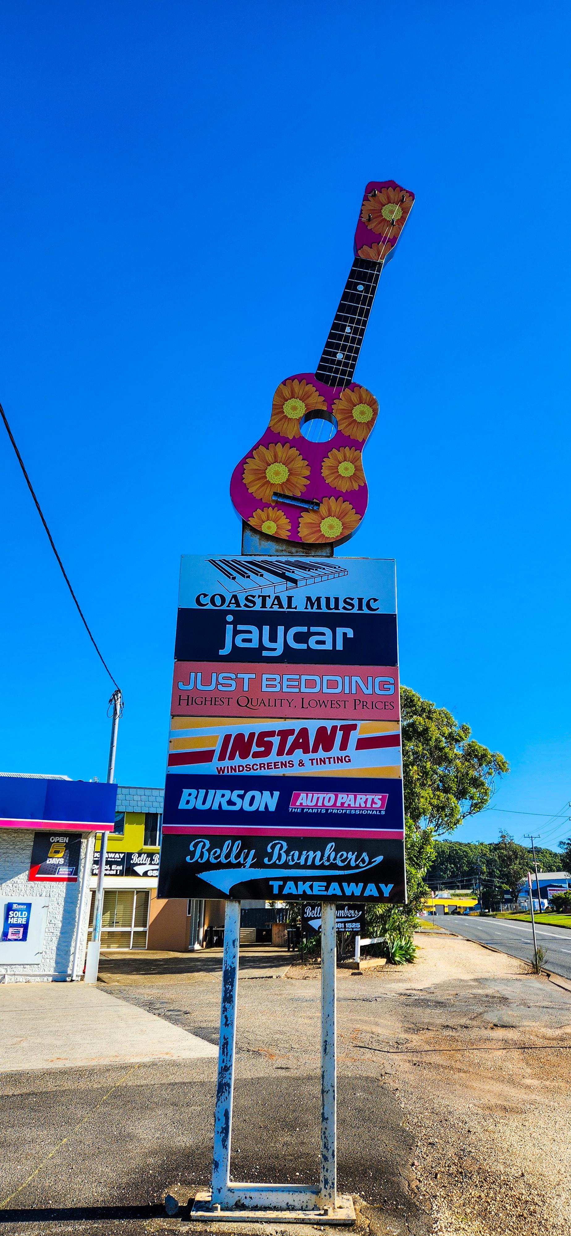 The Big Guitar outside Coastal Music, Port Macquarie