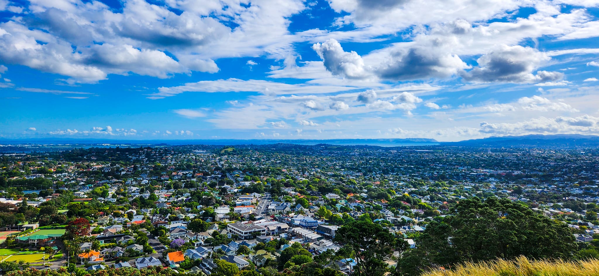 Views of Auckland from Mount Eden Crater