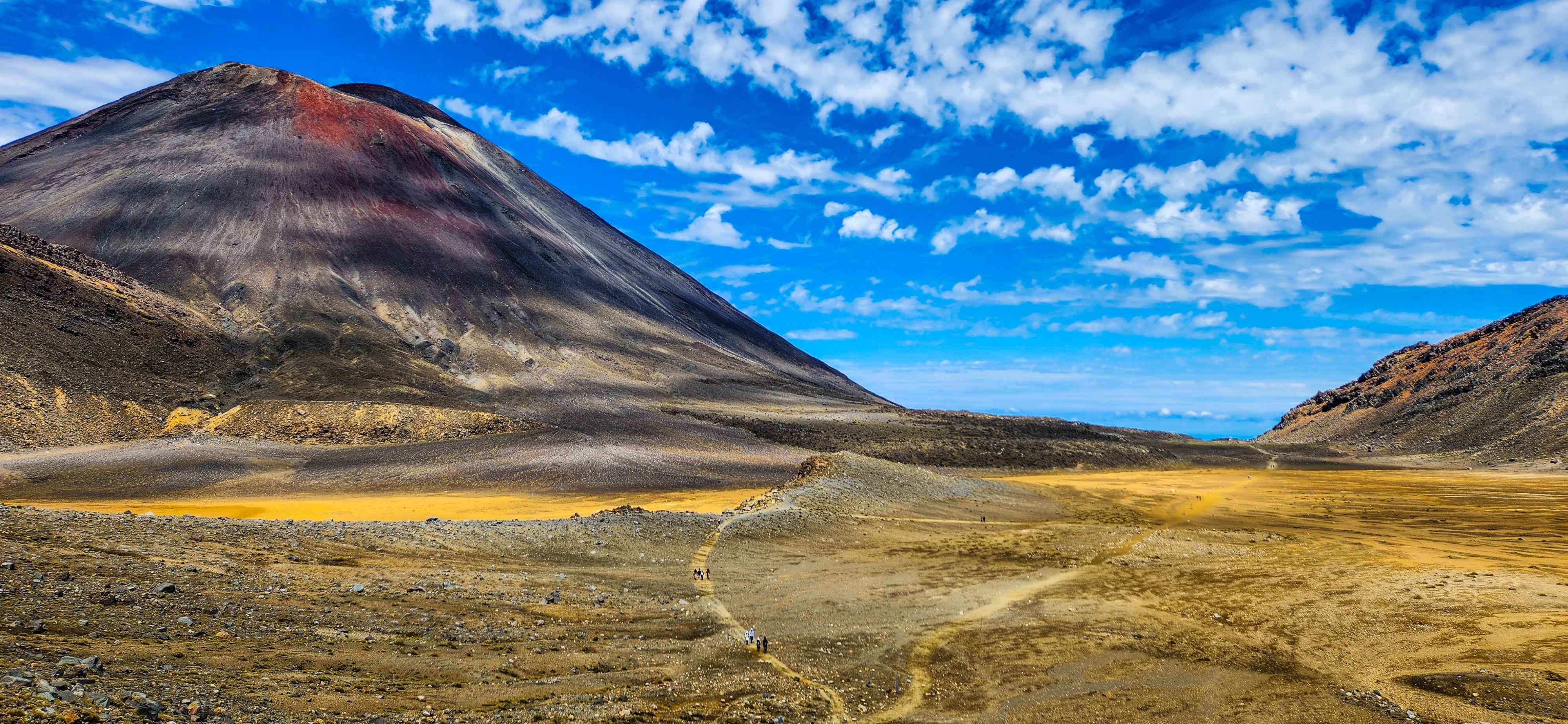 Views of Mount Doom (Mount Ngauruhoe) and South Crater on Tongariro Alpine Crossing