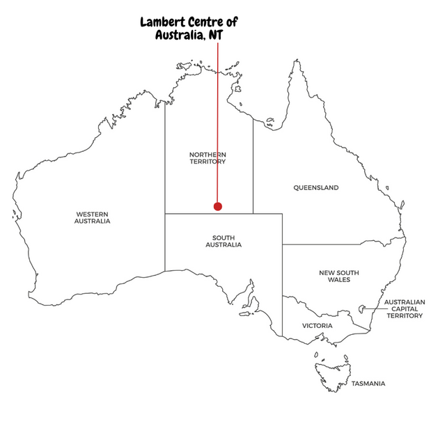 Lambert Centre of Australia Map