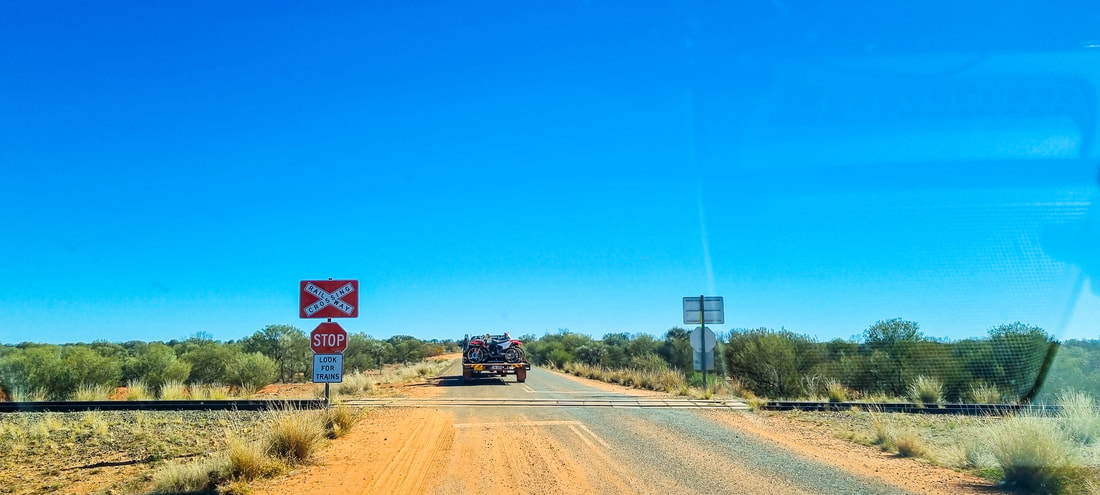 Railway crossing along Finke Road