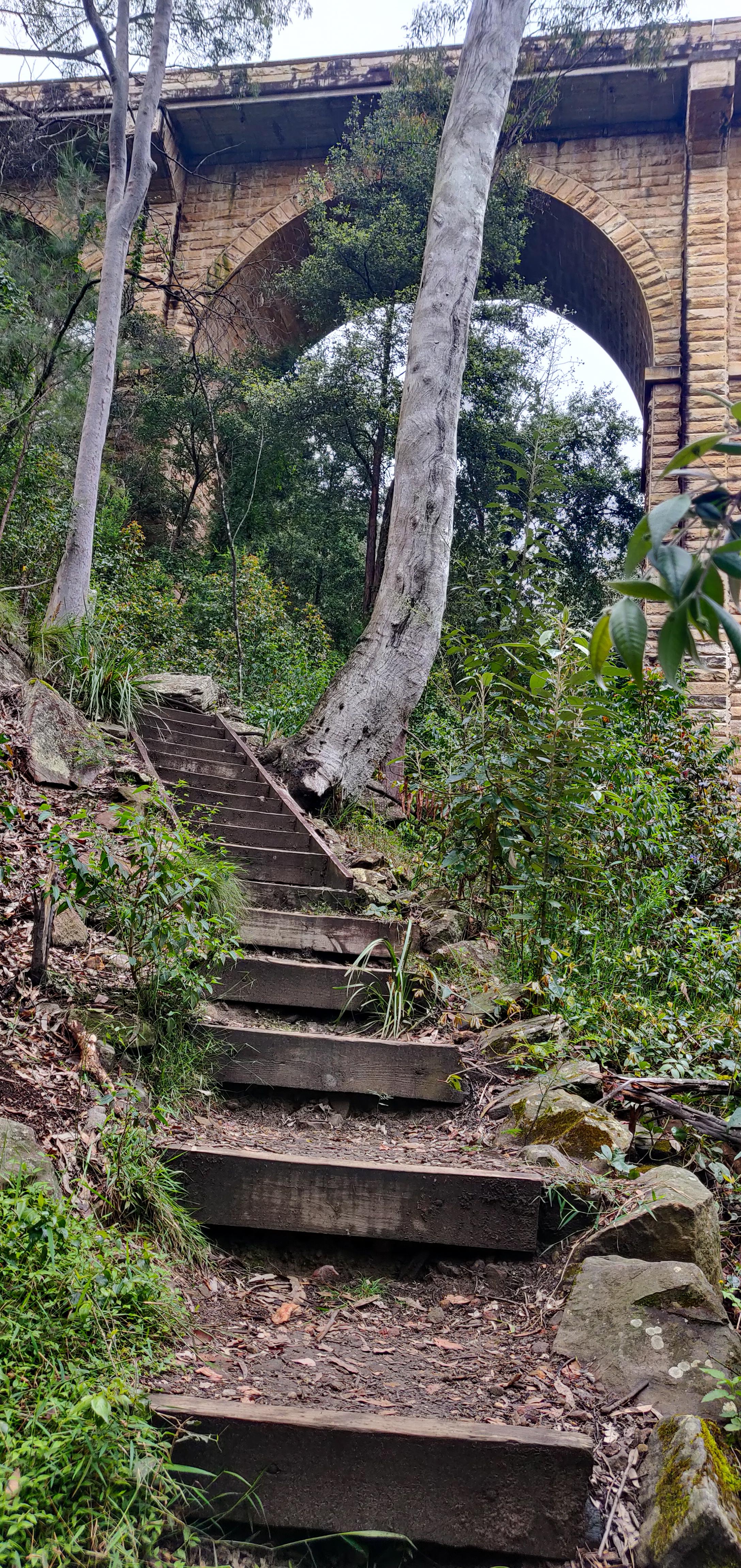 Stairs continuing on the way to Knapsack Bridge